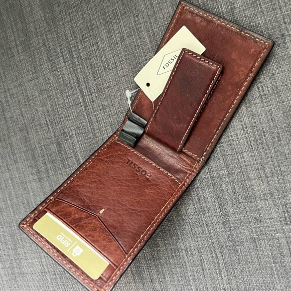 NWT FOSSIL ALLEN RFID BIFOLD MINI WALLET CARD HOLDER - Picture 4 of 6